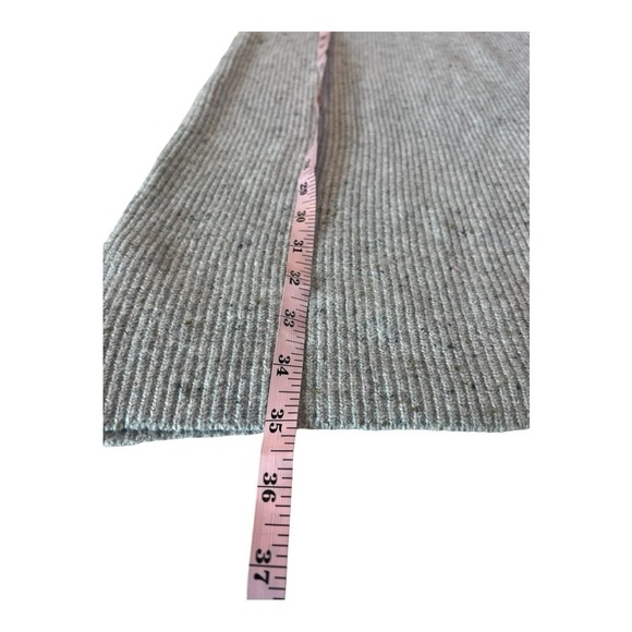 LOFT Speckled Lt Grey Crewneck Knee Length Sweater Dress with Tie Cuffs - Picture 3 of 14